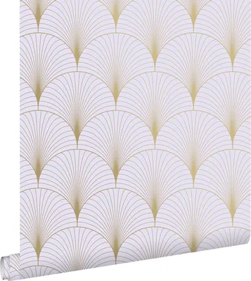 Obrázek produktu pro ESTAhome Tapety art déco s lila fialovým a zlatým motivem - 139576 - 0,53 x 10,05 m