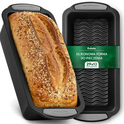 Produktbild von Kuketo | Große Silikon Kastenform Für Brot, Kuchen & Pastete – Antihaft Backform Rechteckig – Flexibel, Langlebig & Leicht Zu Reinigen