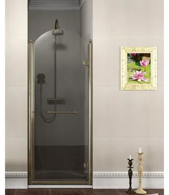Productafbeelding van Gelco ANTIQUE douchedeur, 800 mm, rechts, helder glas, bronskleurig