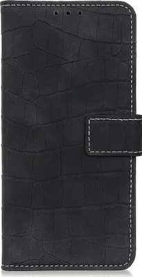 Produktbild von Mobigear Croco Realme 6 Hülle Klapphülle Geldbörse - Schwarz