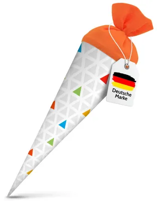 Produktbild von itenga Geschwister Schultüte 35cm Dreiecke bunt Geschenkverpackung