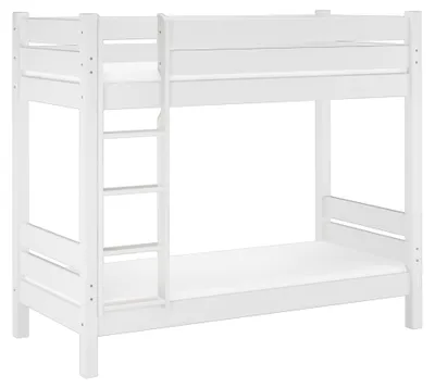 Produktbild von Etagenbett mit variablem Zubehör extra stabil 80x200 Stockbett waschweiß Nische 100, V-60.16-08WRollrost und Matratze inkl.