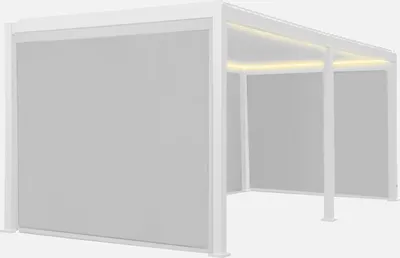 Produktbild von sweeek - LED Pergola mit motorisiertem Lamellendach Triomphe 3x6m + 4 Markisen 3m - Weiß