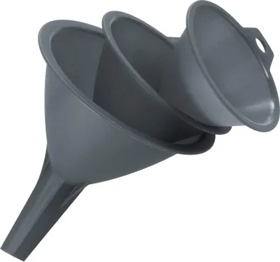 Produktbild von Fackelmann Trichter-Set, Einfülltrichter für Flaschen und Gläser (Farbe: Grau), Menge: 3 Stück