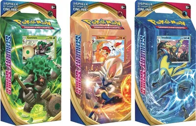 Produktbild von Pokémon Schwert & Schild - 3 verschiedene Themendecks - 1x Gortrom 1x Liberlo 1x Intelleon - Deutsch