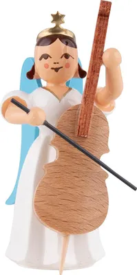 Produktbild von Faltenlangrockengel mit Violoncello, farbig (6,6cm) von Blank Kunsthandwerk