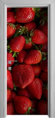 Produktbild von Tür Selbstklebende 80x210 cm Türfolie Türtapete Klebefolie - Rote Erdbeeren