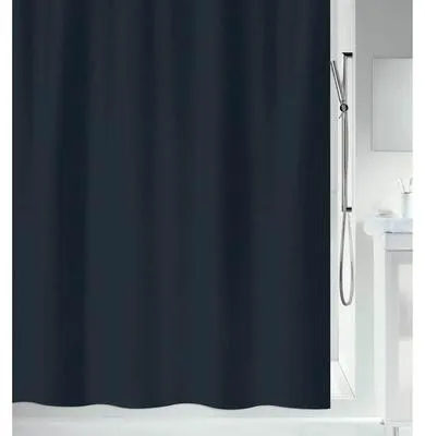 Produktbild von Spirella Anti-Schimmel Duschvorhang - Anti-Bakteriell, waschbar, wasserdicht - Polyester, „Primo “ 180x200cm Schwarz