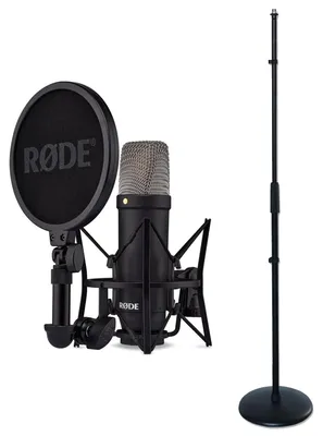 Obrázok produktu pre Štúdiový mikrofón Rode NT1 Signature Black s rovným mikrofónovým stojanom