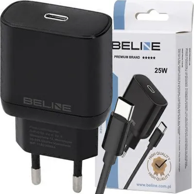 Produktbild von Beline Charger 25W USB-C + USB-C cable, black