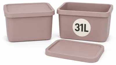 Produktbild von Plastard Aufbewahrungsbox mit Deckel 2er-Set 31 Liter in Pink