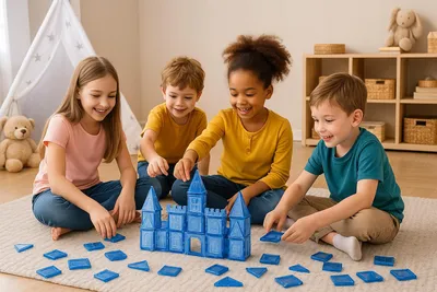 Zdjęcie produktu dla KLOCKI MAGNETYCZNE 28 el. ZESTAW EDUKACYJNY 3D UKŁADANKA KONSTRUKCYJNA