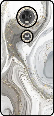 Produktbild von Smartphonica Handytasche geeignet für Motorola Moto E5 Play mit Marmordruck - TPU zurück Abdeckung Fall Marmor Design - Silber