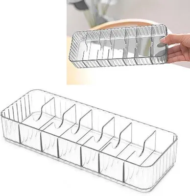Immagine prodotto di 2 organizer per cavi dati, in plastica, con ampia apertura, impilabili, a scomparti multipli, per spine, telecomandi, ufficio