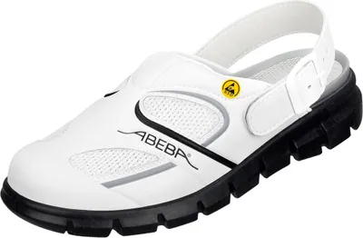 Produktbild von Abeba ESD-Berufsschuhe Dynamic OB Clog weiß/schwarz CE ESD SRC