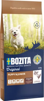 Produktbild von Hundefutter trocken BOZITA Original Puppy & Junior 12 kg , Huhn, weizenfrei, mit getrockneten Heidel- und Preisbeeren, H