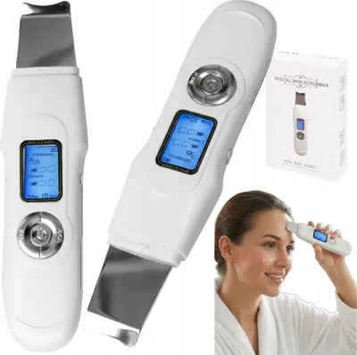 Produktbild von Ultraschall Skin Scrubber | Kabelloses Gesichtspeeling mit EMS & Ionen | 3-in-1 Porenreiniger & Lifting