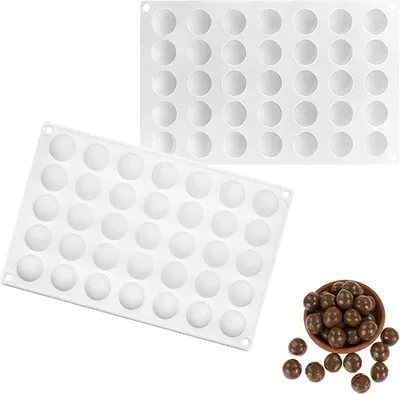 Produktbild von Silikonform Kugel Ø 2.5cm Schokoladenform Halbkugel 35 Löcher 2 Stück