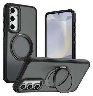 Obrázok produktu pre Magnetické puzdro pre telefón Samsung Galaxy S26 FE s 360-stupňovým otočným držiakom, čierna farba
