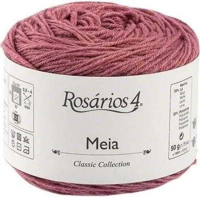 Produktbild von Rosários 4 Meia 28 Old Rose Strickgarn
