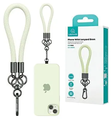 Produktbild von Usams Universal Telefon Lanyard 30Cm Grün/Grün Zb283Gs04 (Us-Zb283)