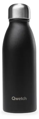 Edelstahlflasche 500 ml, schwarz, ultraleicht, einwandig, BPA-frei