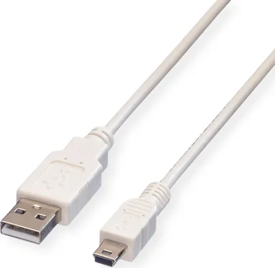 Immagine prodotto di VALUE Cavo USB 2.0, tipo A - mini a 5 pin, bianco, 1,8 m