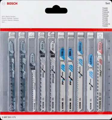 Image de BOSCH 2607011171 BOSCH Blister All in One Jeu de lames de scie sauteuse 10 pièces