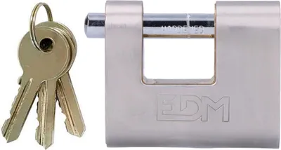 Imagen del producto de Cerradura de seguridad EDM, fabricada en latón (5,05 x 4,85 x 2 cm)