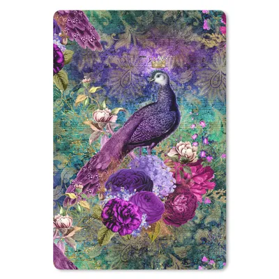 Produktbild von MuchoWow® Mauspad Mousepad Muster - Lila - Pfau 40x60 cm - Mousepads - Maus Mat - Pad - Mausunterlage - Schreibtisch Accesoire