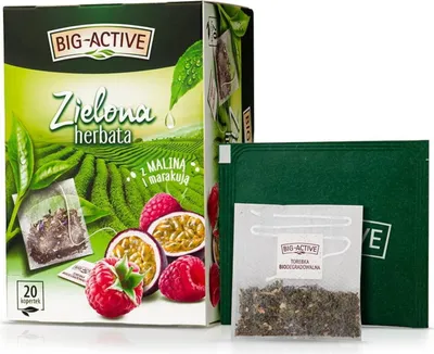 Obrázok produktu pre Big-Active Herbata zielona z maliną i marakują (20tb x 1,7g)