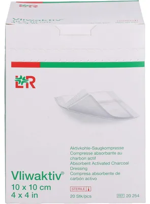 Produktbild von Vliwaktiv Aktivkohle-Wundverband, 20 St KOM