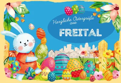 Produktbild von vianmo Holzschild 20x30 cm Ostergrüße FREITAL Ostern
