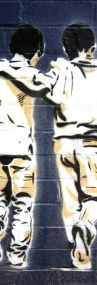 Produktbild von Graffiti Kunstdruck Bild - Freunde (91 x 30 cm)