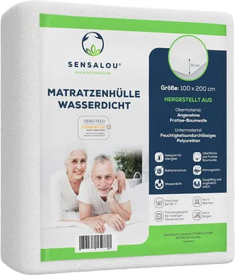 Produktbild von Sensalou Matratzenbezug Reissverschluss Encasing für Allergiker - 180 x 200 cm