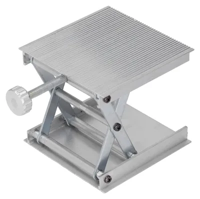 Hubplattform Labor, 90x90 mm, höhenverstellbar, 30 kg, Aluminium, SILBER