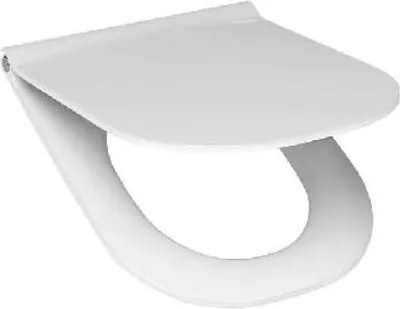 A white toilet seat is shown from a diagonal angle.
