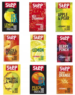Zdjęcie produktu dla STEP MIX 9 SMAKÓW napój nawadniający 0 kcal zero cukru Wit C, 18 l. napojów