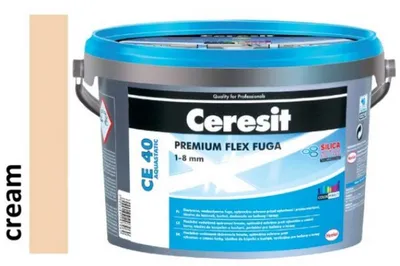 Zdjęcie produktu dla CERESIT CE 40 Aquastatic – zaprawa do fug 1–8 mm, do zastosowań wewnętrznych i zewnętrznych, kolor CREAM 28, 5 kg