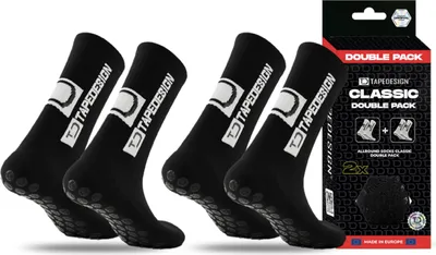 Produktbild von Tapedesign – Classic Doppelpack Grip Socken – 2 Paar für Fußball & Sport – Rutsc