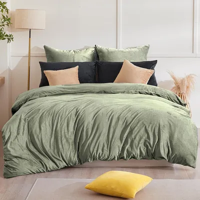 Productafbeelding van TRANKIELO® - Flanellen dekbedovertrekset 200 x 220 cm - Warm, pluizig, onderhoudsarm - 3-delig met kussenslopen