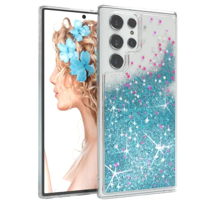 Produktbild von EAZY CASE - Glitzer Hülle kompatibel mit Samsung Galaxy S22 Ultra 5G Glitzer Schutzhülle, Soft Case, Backcover Transparent mit Motiv