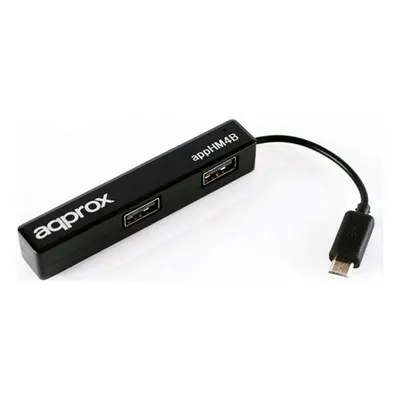 Produktbild von Approx APPHM4B, USB 2.0, 480 Mbit/s, Schwarz, Kunststoff, 5 V, 83 mm