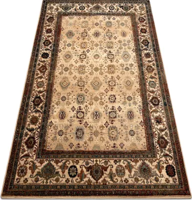 Zdjęcie produktu dla Dywan wełniany OMEGA AVILA Ornament, ramka piasek beż beżowy 200x300 cm