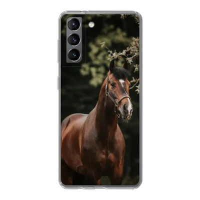 Produktbild von MuchoWow® Handyhülle Schutzhülle Hülle für Samsung Galaxy S21 Pferd - Äste - Porträt Silikon Softcase Handy Hülle - Softcase