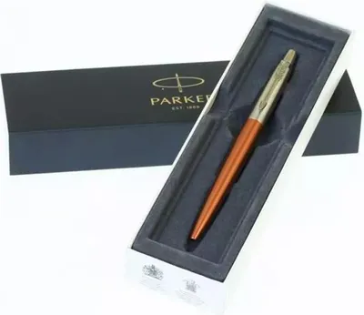 A Parker Jotter pen in its presentation box.