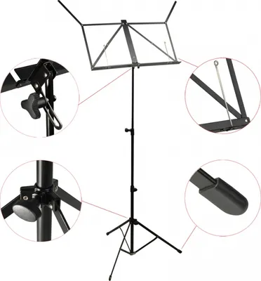 Produktbild von Steinbach Notenständer Mittelgewicht Metall schwarz inkl. Tasche