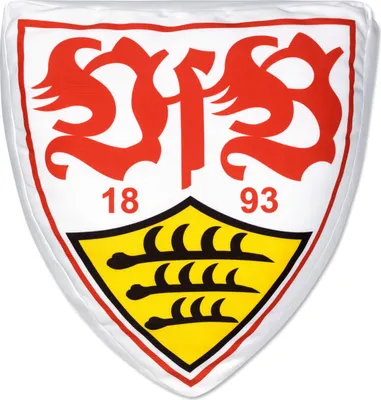 Produktbild von VfB Stuttgart Wappenkissen 25x38 cm offizieller Lizenzartikel aus recyceltem Polyester in Weiß