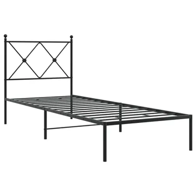 Produktbild von Bettgestell mit Kopfteil Metall Schwarz 80x200 cm