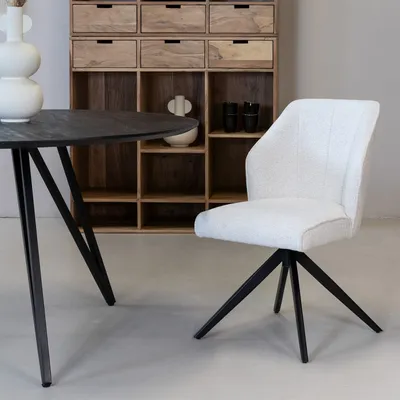 Productafbeelding van Eetkamerstoel Charlotte Beige Draaibaar - Giga Meubel- Set van 2